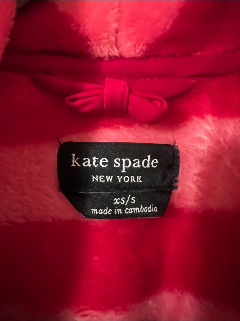NWOT Kate Spade Pink and Red Striped Robe *Missing Belt* Size XS/S - Picture 2 of 9